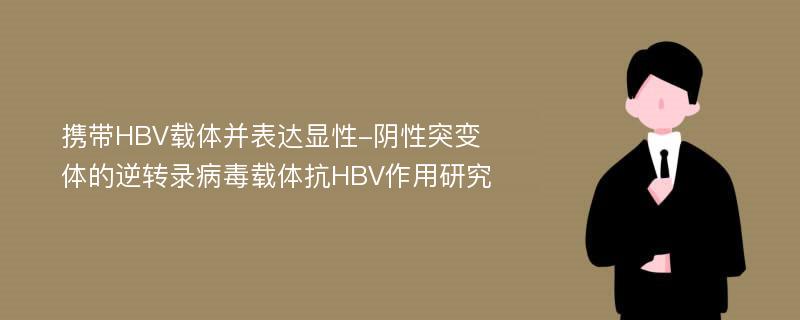 携带HBV载体并表达显性-阴性突变体的逆转录病毒载体抗HBV作用研究